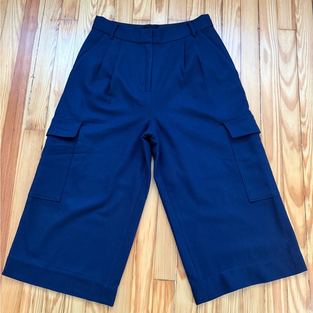 Tibi pleated cropped wool cargo pants